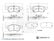 ADBP420114 Sada brzdových destiček, kotoučová brzda BLUE PRINT