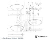 ADBP420175 Sada brzdových destiček, kotoučová brzda BLUE PRINT