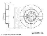 ADBP430190 Brzdový kotouč BLUE PRINT