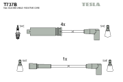 T737B Sada kabelů pro zapalování TESLA