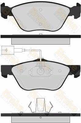 PA1580 Sada brzdových destiček, kotoučová brzda Brake ENGINEERING