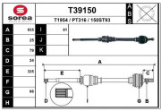 T39150 EAI hnací hriadeľ T39150 EAI