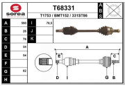 T68331 EAI hnací hriadeľ T68331 EAI