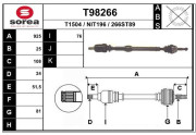 T98266 EAI hnací hriadeľ T98266 EAI