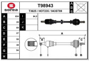 T98943 EAI hnací hriadeľ T98943 EAI