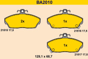 BA2010 Sada brzdových destiček, kotoučová brzda BARUM