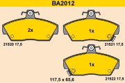 BA2012 Sada brzdových destiček, kotoučová brzda BARUM