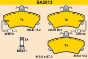 BA2013 Sada brzdových destiček, kotoučová brzda BARUM