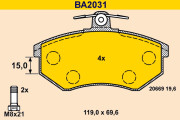 BA2031 Sada brzdových destiček, kotoučová brzda BARUM