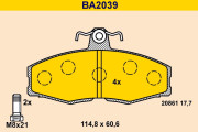 BA2039 Sada brzdových destiček, kotoučová brzda BARUM