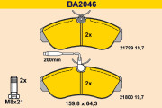 BA2046 Sada brzdových destiček, kotoučová brzda BARUM