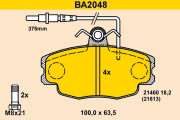 BA2048 Sada brzdových destiček, kotoučová brzda BARUM