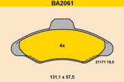 BA2061 Sada brzdových destiček, kotoučová brzda BARUM