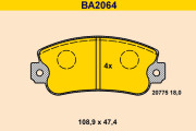 BA2064 Sada brzdových destiček, kotoučová brzda BARUM