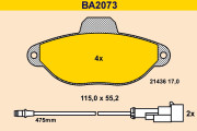 BA2073 Sada brzdových destiček, kotoučová brzda BARUM