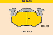 BA2075 Sada brzdových destiček, kotoučová brzda BARUM