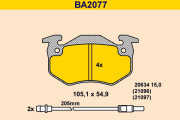 BA2077 Sada brzdových destiček, kotoučová brzda BARUM