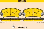 BA2082 Sada brzdových destiček, kotoučová brzda BARUM