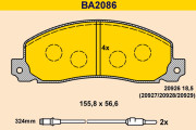 BA2086 Sada brzdových destiček, kotoučová brzda BARUM