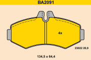 BA2091 BARUM sada brzdových platničiek kotúčovej brzdy BA2091 BARUM