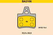 BA2106 Sada brzdových destiček, kotoučová brzda BARUM