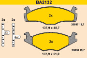 BA2132 Sada brzdových destiček, kotoučová brzda BARUM