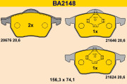 BA2148 Sada brzdových destiček, kotoučová brzda BARUM