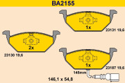 BA2155 Sada brzdových destiček, kotoučová brzda BARUM