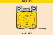 BA2163 Sada brzdových destiček, kotoučová brzda BARUM