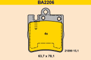 BA2206 Sada brzdových destiček, kotoučová brzda BARUM