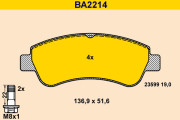 BA2214 Sada brzdových destiček, kotoučová brzda BARUM