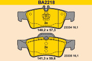 BA2218 Sada brzdových destiček, kotoučová brzda BARUM