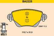 BA2225 Sada brzdových destiček, kotoučová brzda BARUM