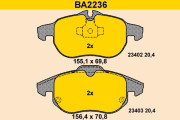 BA2236 Sada brzdových destiček, kotoučová brzda BARUM