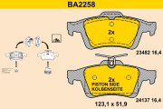 BA2258 Sada brzdových destiček, kotoučová brzda BARUM