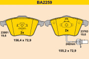 BA2259 Sada brzdových destiček, kotoučová brzda BARUM