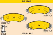 BA2260 Sada brzdových destiček, kotoučová brzda BARUM