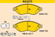 BA2275 Sada brzdových destiček, kotoučová brzda BARUM