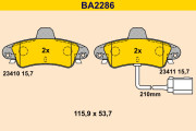 BA2286 Sada brzdových destiček, kotoučová brzda BARUM