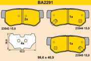 BA2291 Sada brzdových destiček, kotoučová brzda BARUM