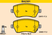 BA2301 Sada brzdových destiček, kotoučová brzda BARUM