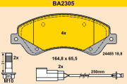 BA2305 Sada brzdových destiček, kotoučová brzda BARUM