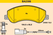 BA2306 Sada brzdových destiček, kotoučová brzda BARUM