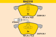 BA2318 Sada brzdových destiček, kotoučová brzda BARUM