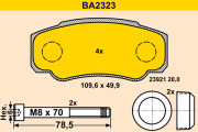 BA2323 Sada brzdových destiček, kotoučová brzda BARUM