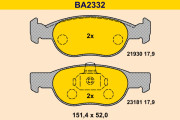 BA2332 Sada brzdových destiček, kotoučová brzda BARUM