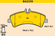 BA2339 Sada brzdových destiček, kotoučová brzda BARUM