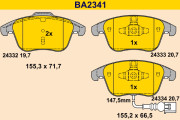 BA2341 Sada brzdových destiček, kotoučová brzda BARUM