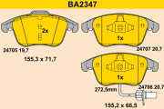 BA2347 Sada brzdových destiček, kotoučová brzda BARUM