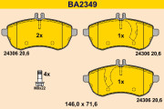 BA2349 Sada brzdových destiček, kotoučová brzda BARUM